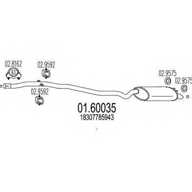 MTS 0160035 Глушник вихлопних газів кінцевий