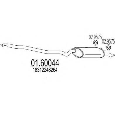MTS 0160044 Глушник вихлопних газів кінцевий