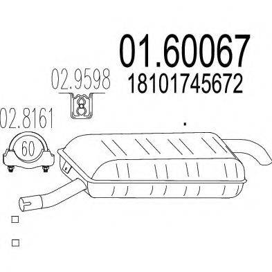 MTS 0160067 Глушник вихлопних газів кінцевий
