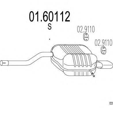 MTS 0160112 Глушник вихлопних газів кінцевий