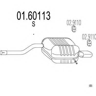 MTS 0160113 Глушник вихлопних газів кінцевий