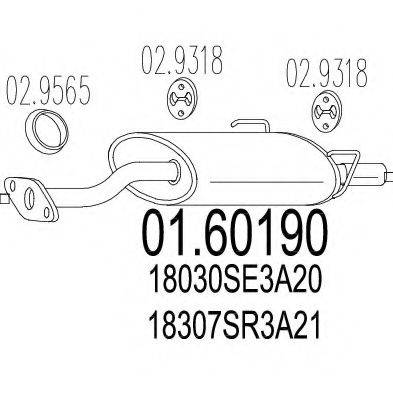 MTS 0160190 Глушник вихлопних газів кінцевий