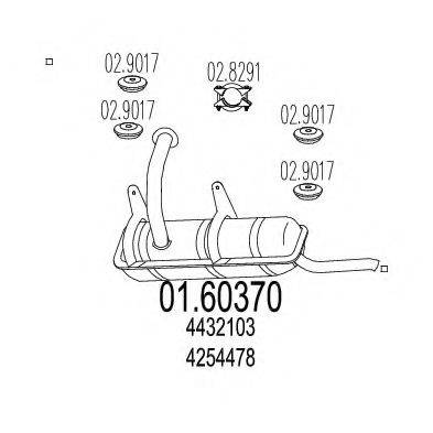 MTS 0160370 Глушник вихлопних газів кінцевий