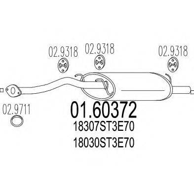 MTS 0160372 Глушник вихлопних газів кінцевий