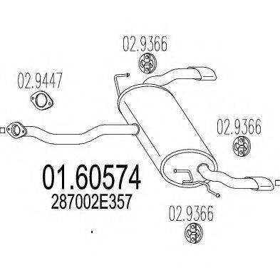 MTS 0160574 Глушник вихлопних газів кінцевий