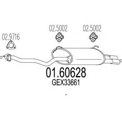 MTS 0160628 Глушник вихлопних газів кінцевий