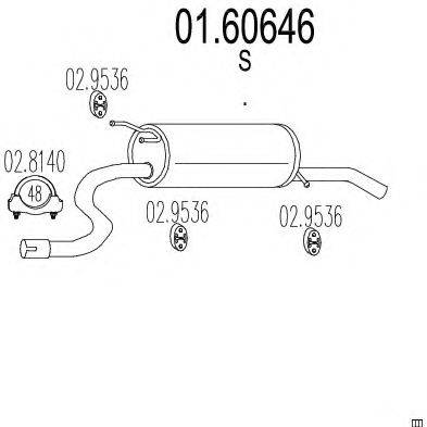 MTS 0160646 Глушник вихлопних газів кінцевий
