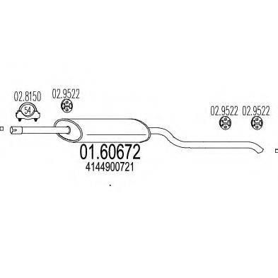 MTS 0160672 Глушник вихлопних газів кінцевий