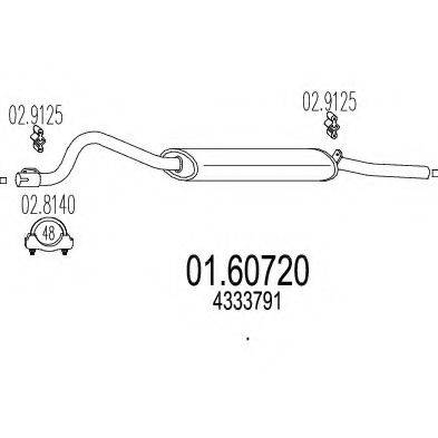 MTS 0160720 Глушник вихлопних газів кінцевий
