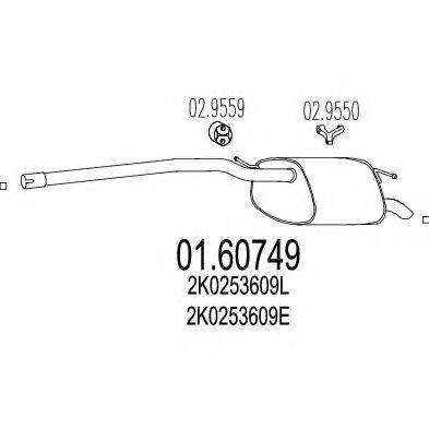 MTS 0160749 Глушник вихлопних газів кінцевий