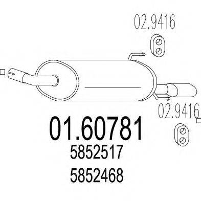 MTS 0160781 Глушник вихлопних газів кінцевий