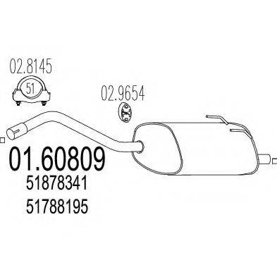 MTS 0160809 Глушник вихлопних газів кінцевий