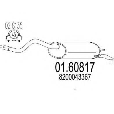 MTS 0160817 Глушник вихлопних газів кінцевий