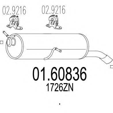 MTS 0160836 Глушник вихлопних газів кінцевий