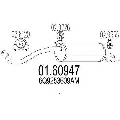 MTS 0160947 Глушник вихлопних газів кінцевий