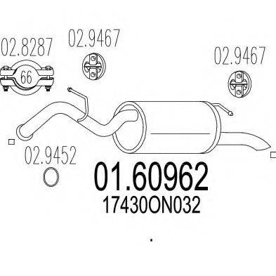MTS 0160962 Глушник вихлопних газів кінцевий