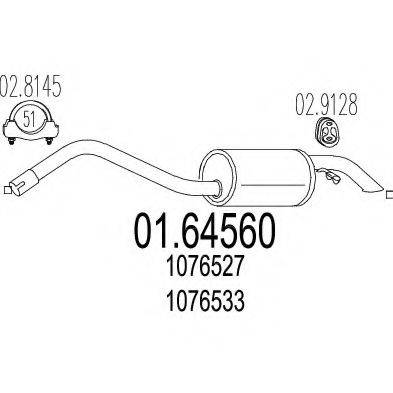 MTS 0164560 Глушник вихлопних газів кінцевий