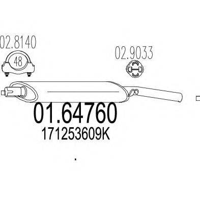 MTS 0164760 Глушник вихлопних газів кінцевий