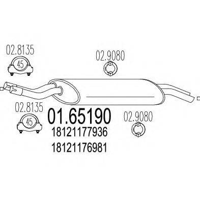 MTS 0165190 Глушник вихлопних газів кінцевий