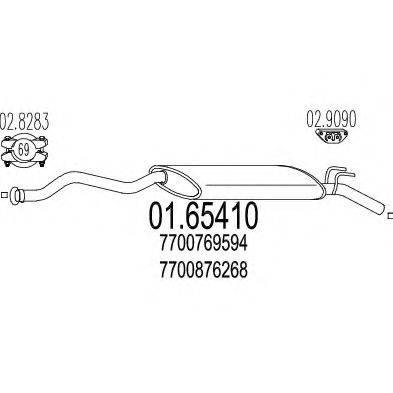 MTS 0165410 Глушник вихлопних газів кінцевий