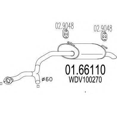 MTS 0166110 Глушник вихлопних газів кінцевий