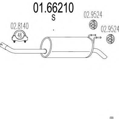 MTS 0166210 Глушник вихлопних газів кінцевий