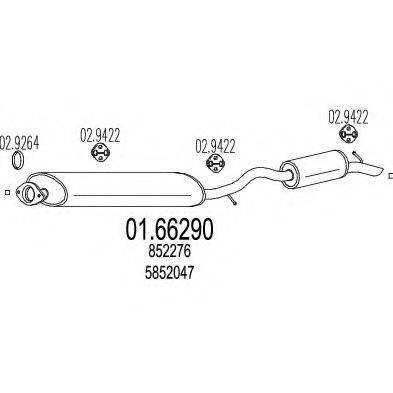 MTS 0166290 Глушник вихлопних газів кінцевий