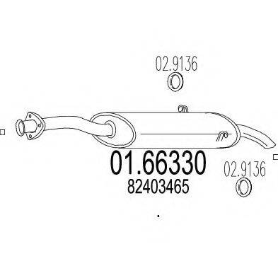 MTS 0166330 Глушник вихлопних газів кінцевий