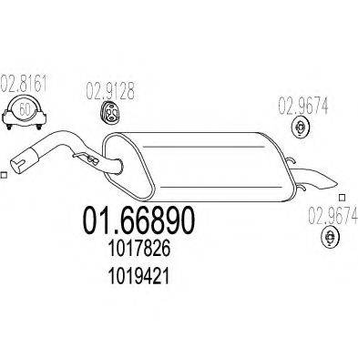 MTS 0166890 Глушник вихлопних газів кінцевий