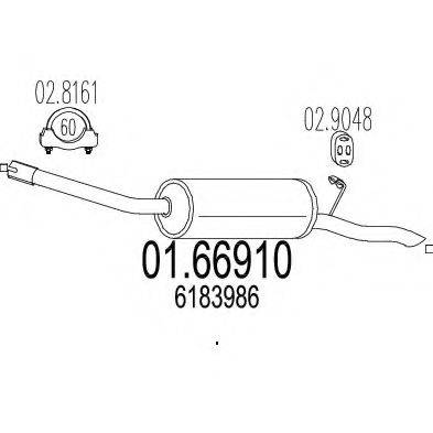 MTS 0166910 Глушник вихлопних газів кінцевий