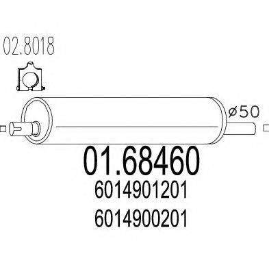 MTS 0168460 Глушник вихлопних газів кінцевий