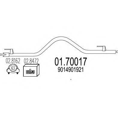 MTS 0170017 Труба вихлопного газу