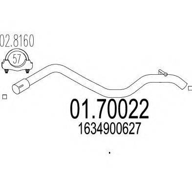 MTS 0170022 Труба вихлопного газу