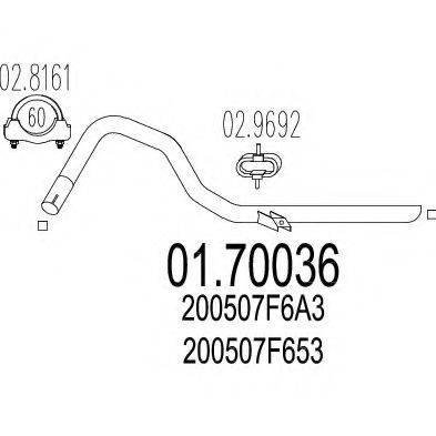 MTS 0170036 Труба вихлопного газу