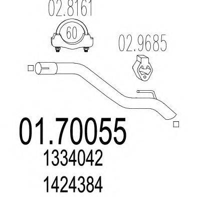 MTS 0170055 Труба вихлопного газу