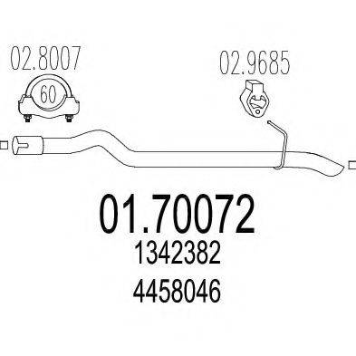 MTS 0170072 Труба вихлопного газу
