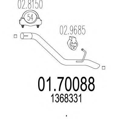 MTS 0170088 Труба вихлопного газу