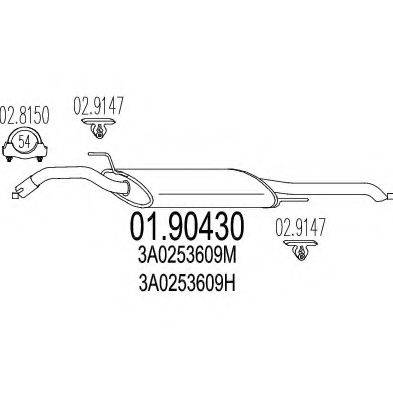 MTS 0190430 Глушник вихлопних газів кінцевий