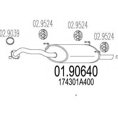 MTS 0190640 Глушник вихлопних газів кінцевий