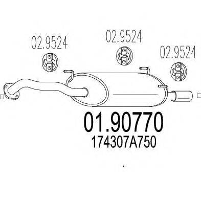 MTS 0190770 Глушник вихлопних газів кінцевий