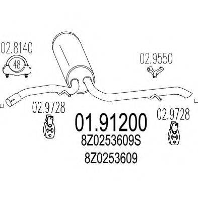 MTS 0191200 Глушник вихлопних газів кінцевий