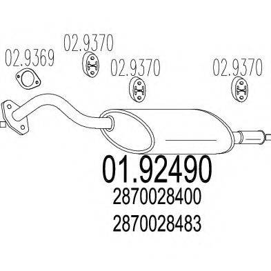 MTS 0192490 Глушник вихлопних газів кінцевий