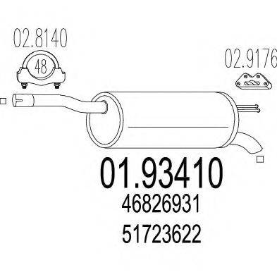 MTS 0193410 Глушник вихлопних газів кінцевий