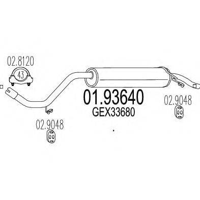 MTS 0193640 Глушник вихлопних газів кінцевий