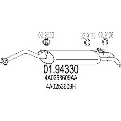 MTS 0194330 Глушник вихлопних газів кінцевий