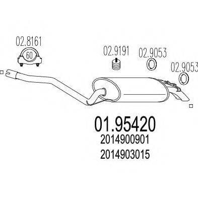 MTS 0195420 Глушник вихлопних газів кінцевий