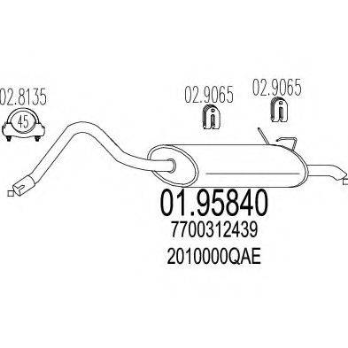 MTS 0195840 Глушник вихлопних газів кінцевий