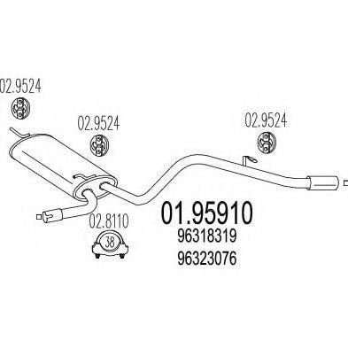 MTS 0195910 Глушник вихлопних газів кінцевий