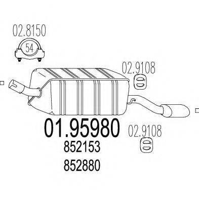 MTS 0195980 Глушник вихлопних газів кінцевий