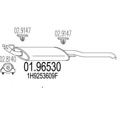 MTS 0196530 Глушник вихлопних газів кінцевий